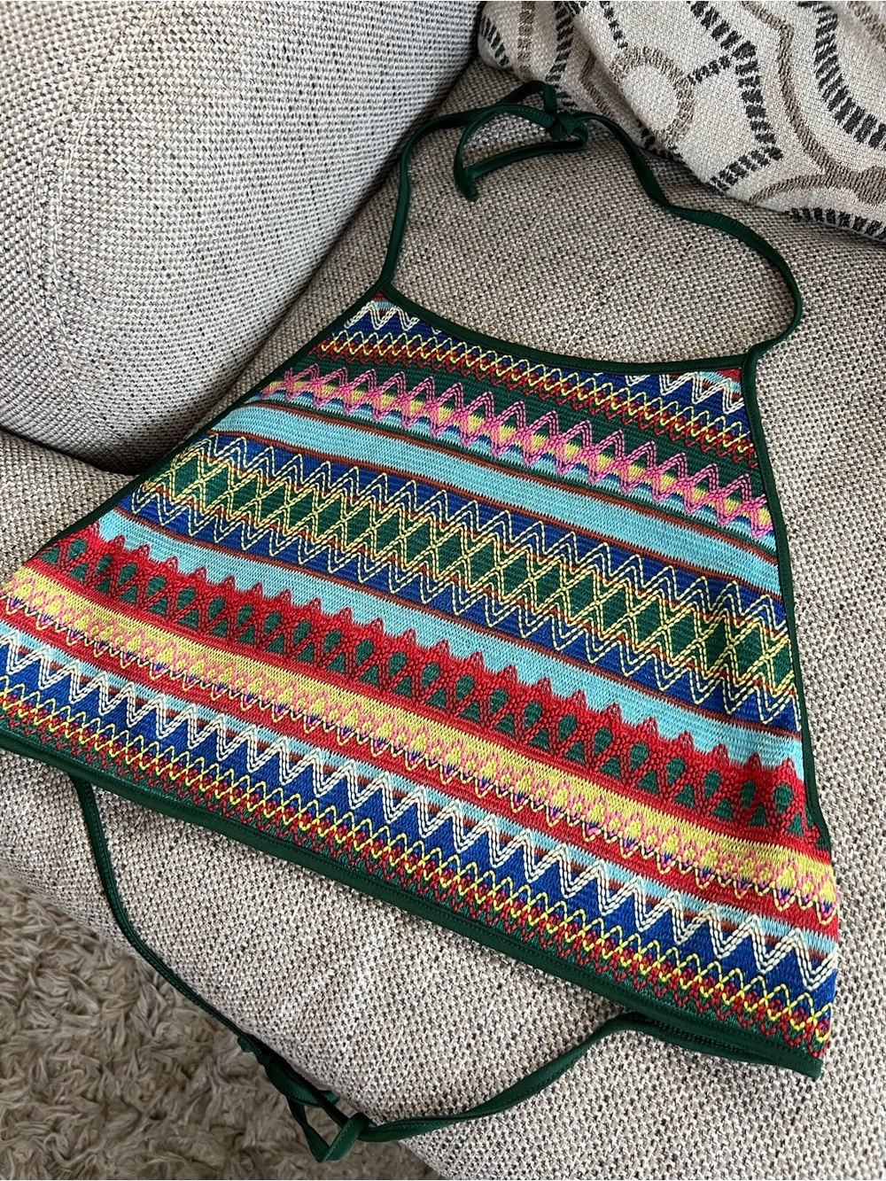 Multicolor Crochet Halter Top - Like New